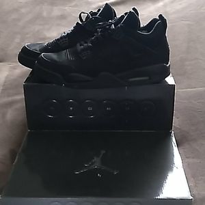 Jordan retro 4s black graphite on black graphite.